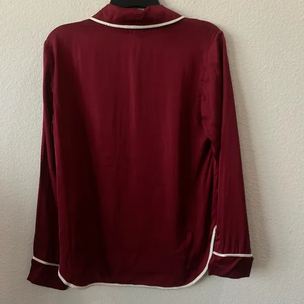 NWT Aerie Off-Duty Satin Piping Shirt - Image 5