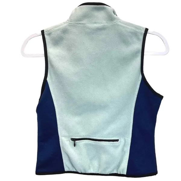 The North Face Fleece Vest Women S Light‎ Blue Navy Colorblock Full Zip Hiking - Image 3