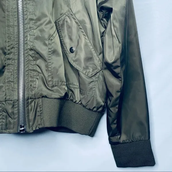 Free People Olive Midnight Bomber Jacket Size S - Image 15