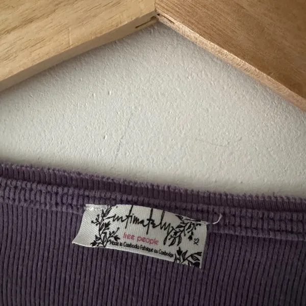 Free People Intimately Purple Mauve Francis Tee Lettuce Hem‎ Scoop Neck Top - Image 5