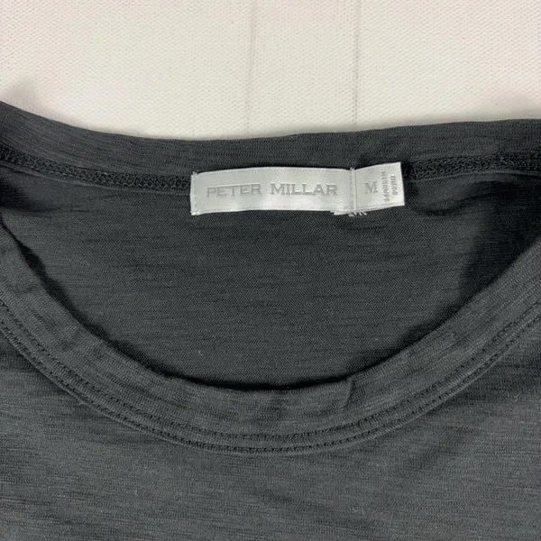 Peter Millar Shirt Womens Medium Black Pima Cotton Crewneck Jersey Basic Tee - Image 2