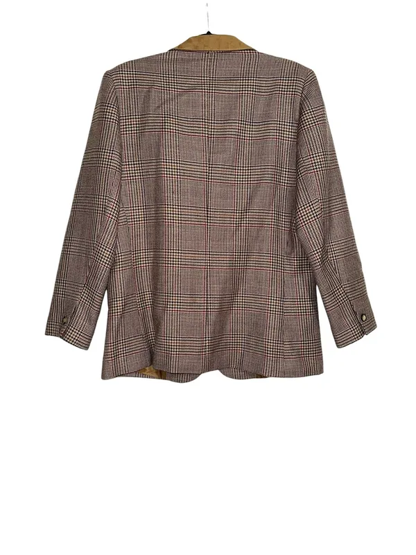Vintage Brooks Brothers Single Button Plaid Wool Brown Blazer 14 - Image 2