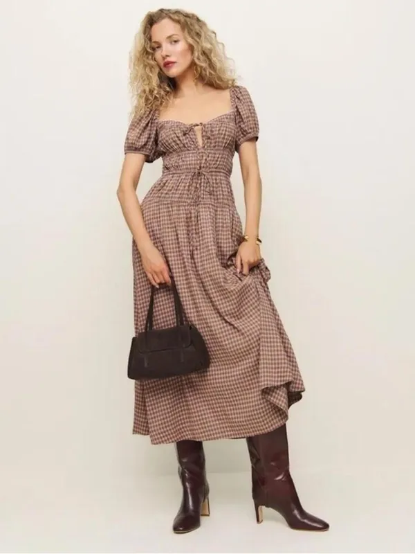 Reformation Rhett Dress in Audrie Check Gingham 6 - Image 8
