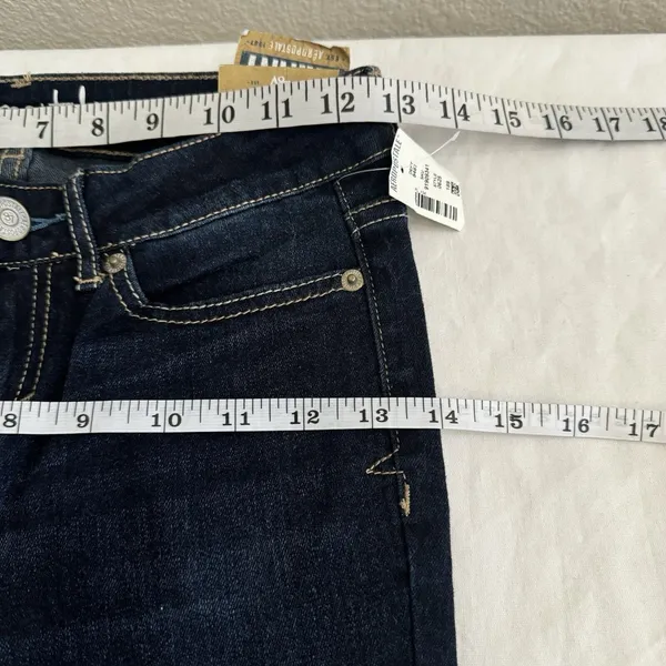 Aeropostale Womens Jeans Pants Size 00 Bayla Skinny Core Low Rise Dark Wash Y2k - Image 13