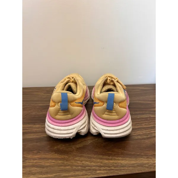 Hoka Bondi 8 Women Running Shoes 10B Impala Cyclamen Yellow Pink 1127952 ICYC - Image 3