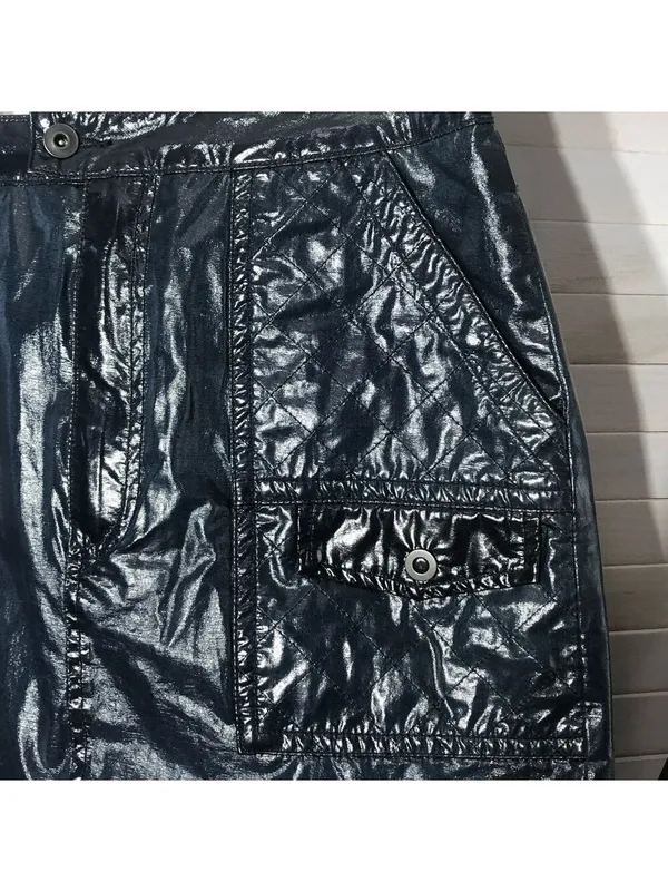 Free People Leather mini Skirt pockets zip cocktail clubbing festival rocker S - Image 7
