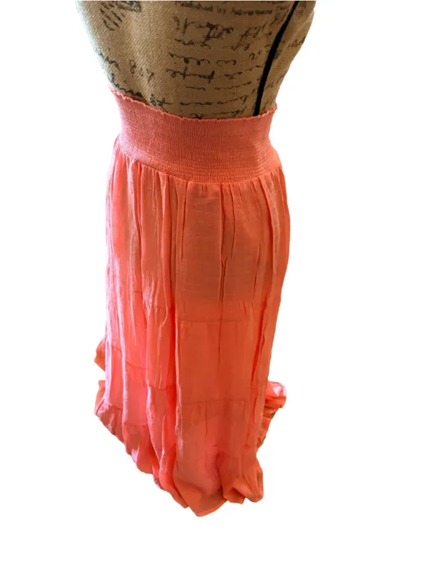 J Gee Lined Peasant Elastic Waistband Long Skirt Women’s Size L - Image 4