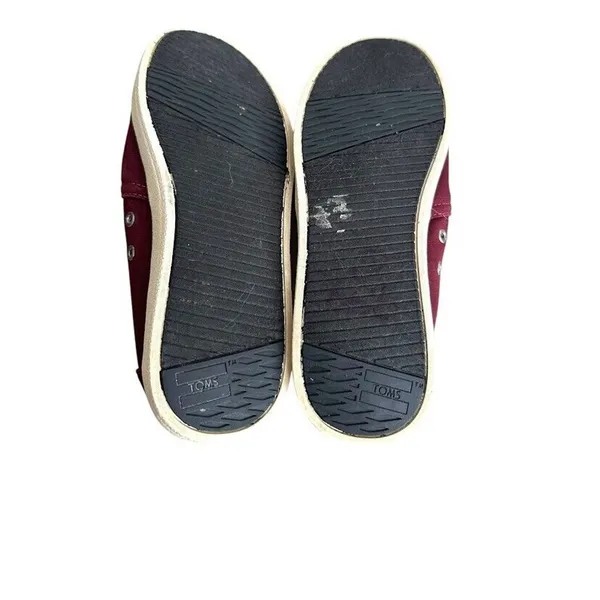 TOMS Alpargata Slip On Sneakers Shoes Size 7.5 Red Maroon Canvas Womens Casual‎ - Image 8