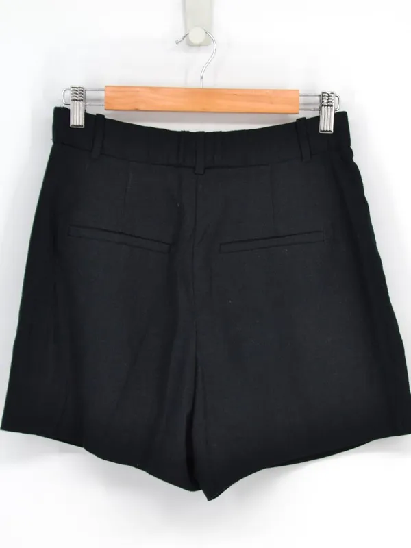 Abercrombie Fitch Sloane Tailored Linen Blend Shorts Black High Rise 27 - Image 3