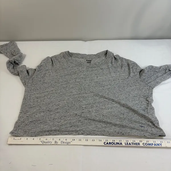 Pink Victoria's Secret Grey Space Dye Preppy ‎ Comfy Crop Top Womens Large Retro - Image 10