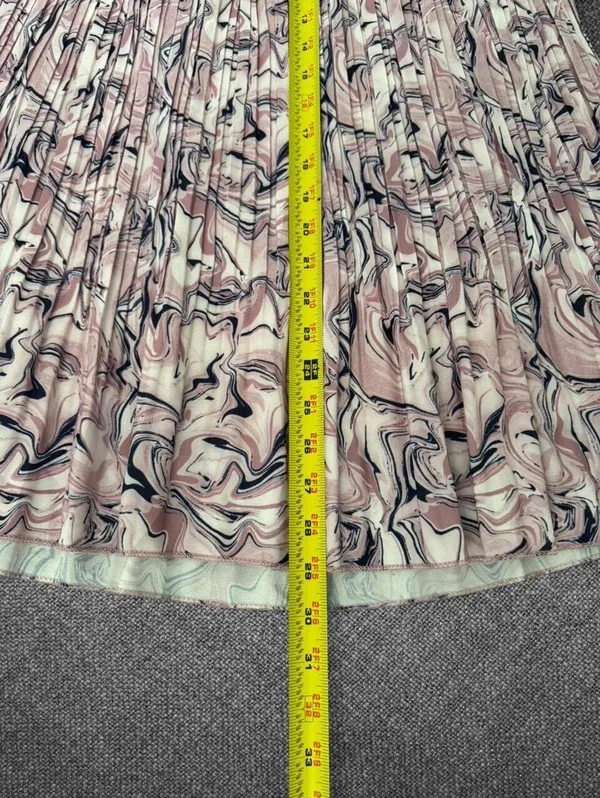 Metrowear Pink Abstract Pleated Midi Skirt Petite M - Image 6