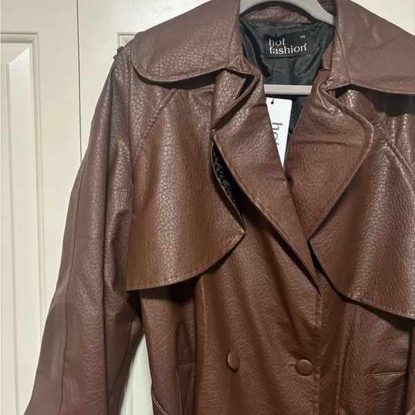 Chocolate Brown Trench Coat - Image 3