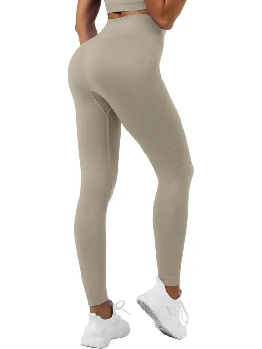 Sportneer Seamless Ribbed High Waist Leggings Sage Green Women’s Small Yoga - Image 2