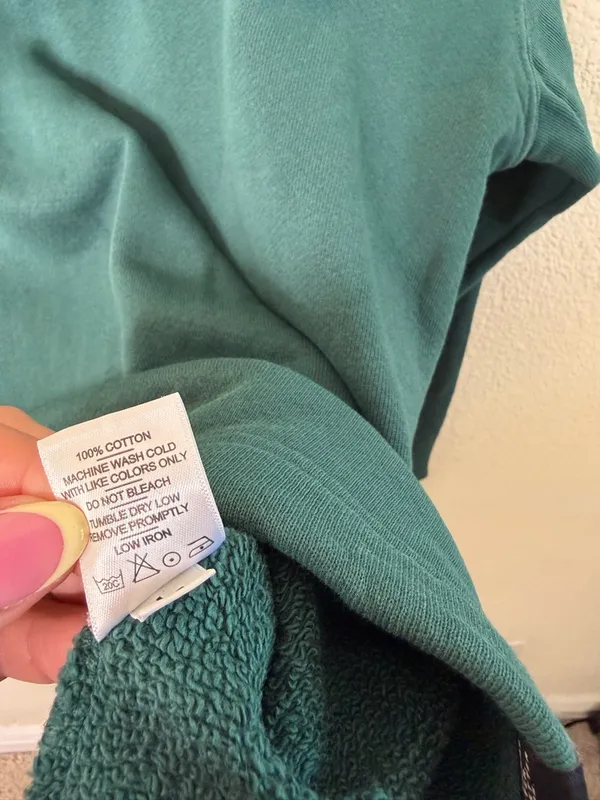 American Giant Teal Green French Terry Half Zip Pullover‎ Sweater Womens Size L - Image 5
