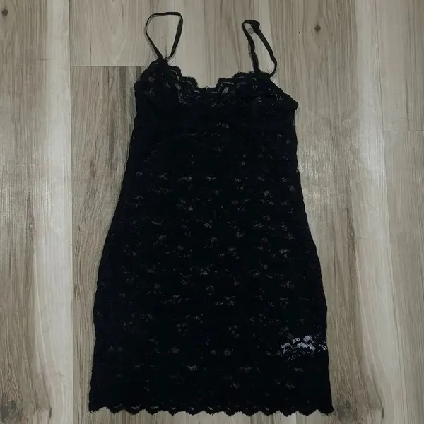 Edikted Melia Sheer Lace Mini Dress Black Women’s Small - Image 2