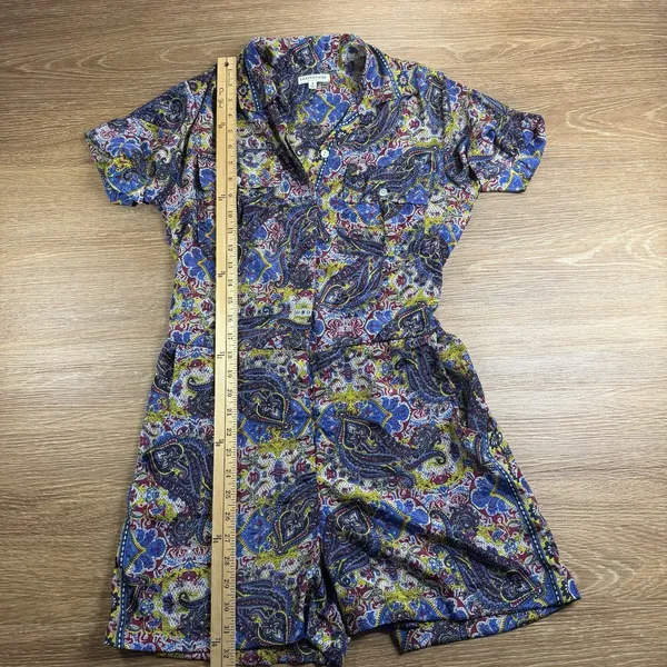 Earthbound Trading Co Romper Women S Paisley Boho Button Front Pockets Festival - Image 7