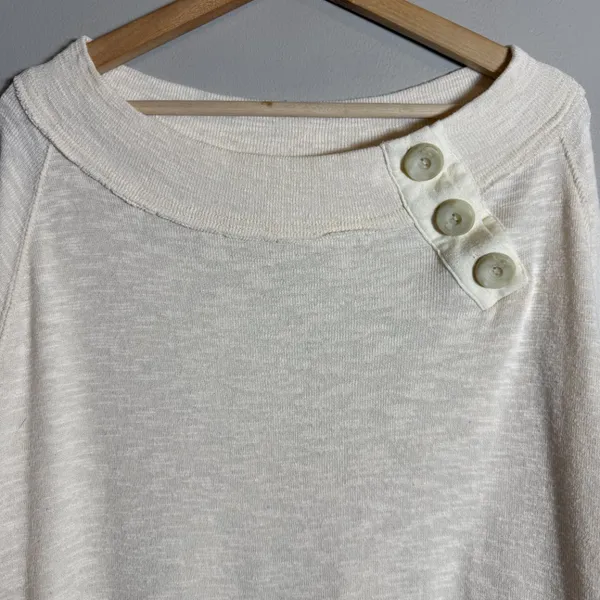 Free People We the Free Don't Forget Me Top Womens Medium Ivory Long Sleeve Boho - Image 9