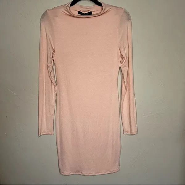 Baby Mama X Naked Wardrobe NWT Maternity Peach Pink Bodycon Soft‎ Dress - Image 3