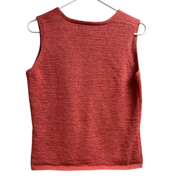 Pendleton Coral Pink Knit Cardigan Sleeveless Tank Set Medium - Image 6