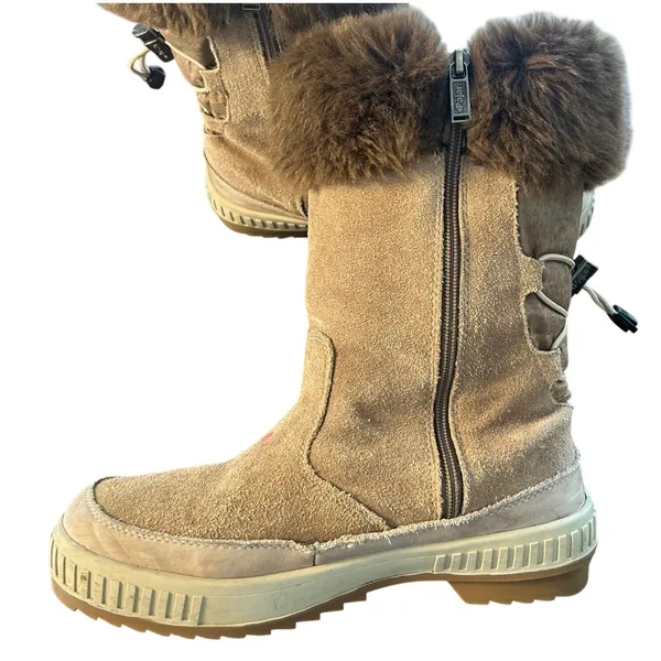 Pajar Canada Winter Boot 10 Tan Waterproof Faux Wool Suede Zip Snow Ski Gorpcore - Image 10