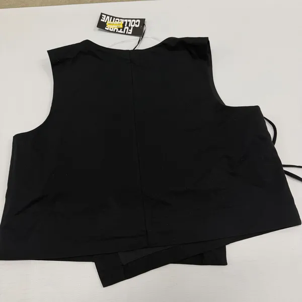 Future Collective Jenee Naylor Black Wrap Vest Top XL NWT Sleeveless V-Neck Tie - Image 5
