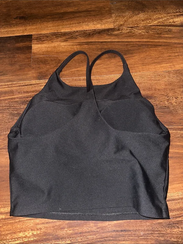 Old Navy Black Light Support PowerSoft Longline Sports Bra in Size Large - Image 5