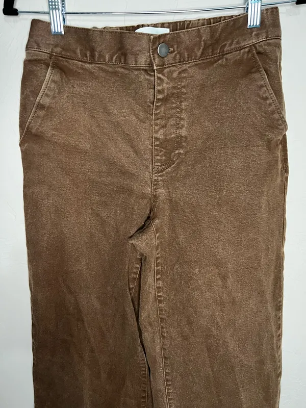 Oak‎ + Fort Chocolate Brown Wide Leg High Rise Crop Pants - Image 3