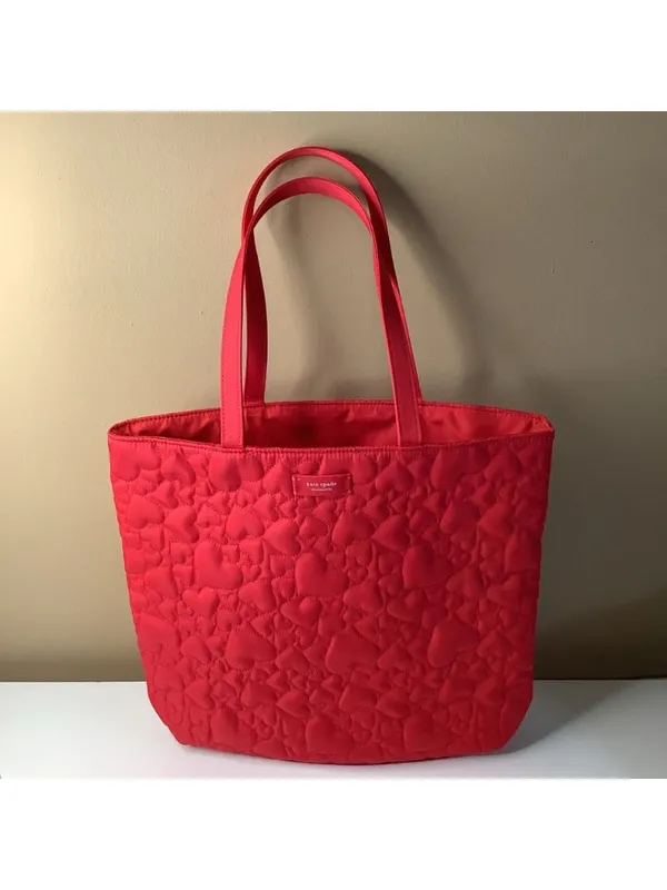 Kate Spade Fragrances Red Heart Quilted Large Tote Bag, New Without Tags - Image 2