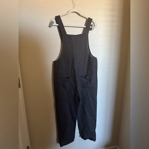 Mate the‎ Label Maya Linen Overalls Jumpsuit Size medium black lagenlook - Image 9