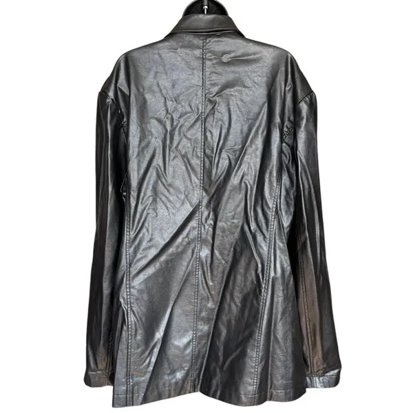 Princess Polly Faux Leather Jacket Sz‎ 8 Black Blazer Chic Office - Image 3