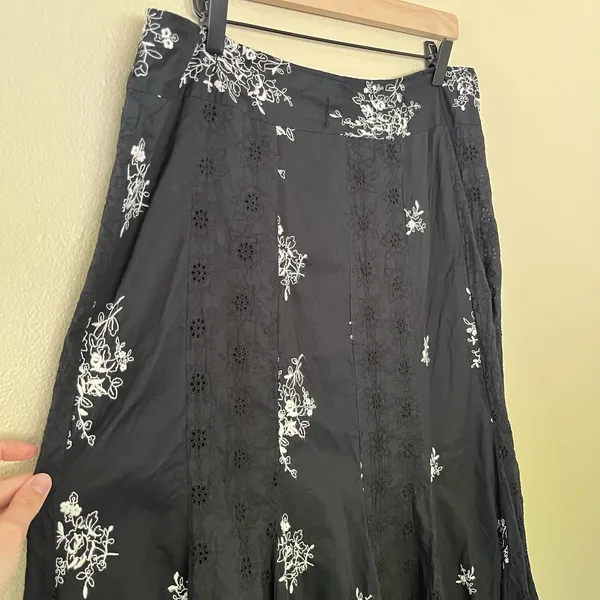 Women's Long Skirt Floral Black Lace Whimisgoth Fairy Grunge Gothic Witchy Boho‎ - Image 2
