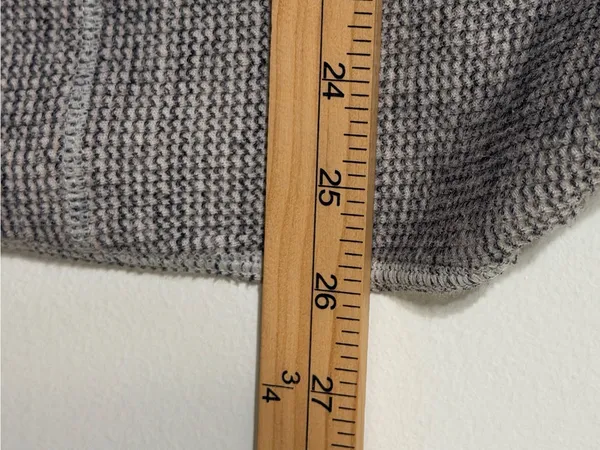 Billy Reid Women’s Cotton Knit Dress Size Large Gray Waffle Texture - Image 8