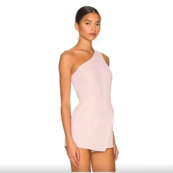 superdown Hot Pink One-Shoulder Romper - Image 3