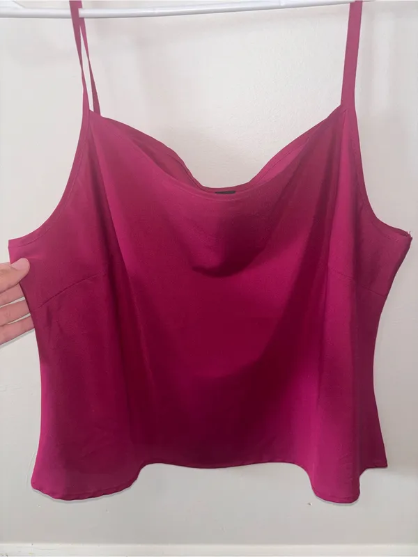 Women's Magenta Cowl Neck Camisole Pink Size M - Image 2