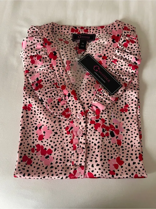 NWT C. Wonder by Christian Siriano Pink Floral Blouse - XS - Image 8