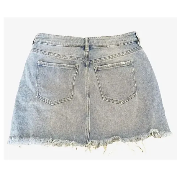 Pacsun Short Mini Womens Raw Hem Skirt Denim Minimalist Jeans SZ 27 - Image 3