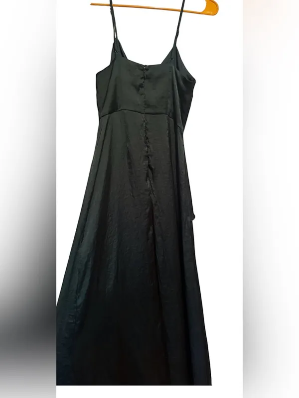 Gina Tricot Forest Green Satin Maxi Dress - Size 38 (EUC) - Image 6