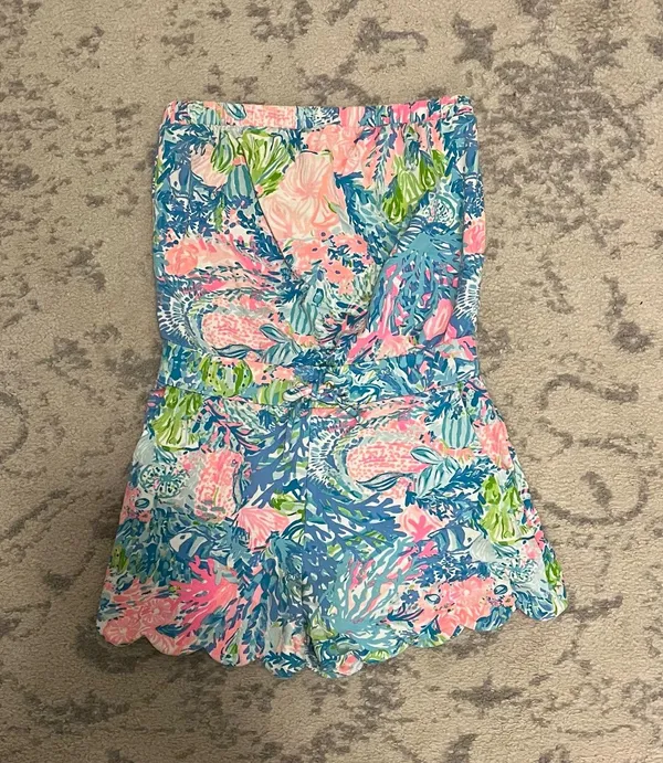 Lilly Pulitzer Strapless Romper With Pockets - Image 2