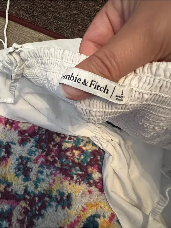 Abercrombie White Tie-Front Cropped Cami Top - Image 9