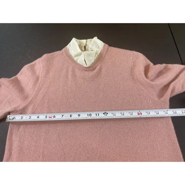 Cashmere Charter Club Sweater Womens M Pink 100% Cashmere Embellished Collar - Image 9