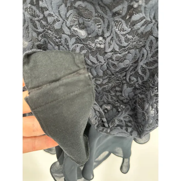 Victoria's Secret‎ Black Lace Bodysuit Womens M Ruffle Y2K Vintage Lingerie - Image 6
