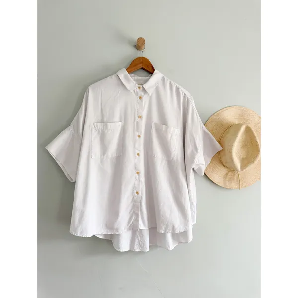 Madewell | White Cotton Courier Oversized Button-Down Shirt | Sz XXL - Image 2