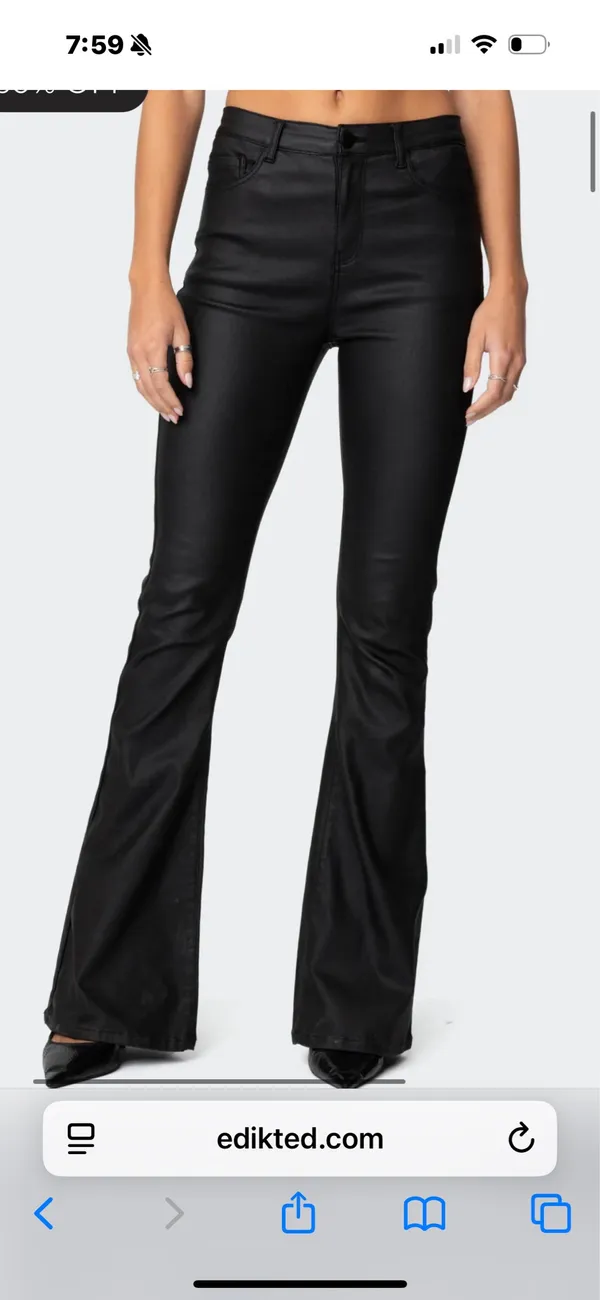 Edikted Leather Pants Flare - Image 2