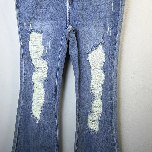 Judy Blue 5 27 High Rise distressed Flare Jeans slimming bohemian western NWT - Image 8
