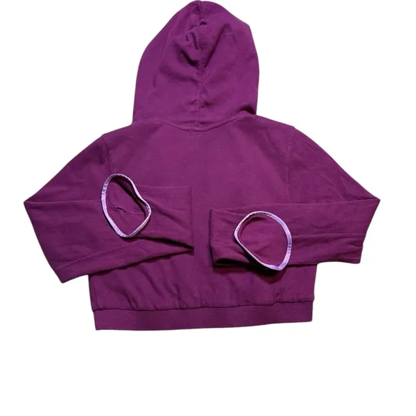 🧥 Vintage Nike Purple Crop Hoodie Reversible Satin Zip Up‎ S ✨ - Image 3
