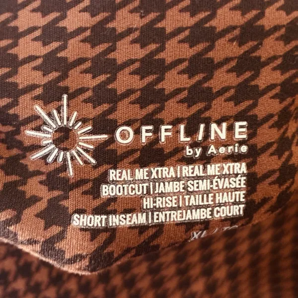 aerie Brown Houndstooth Boot Cut Leggings - Image 3