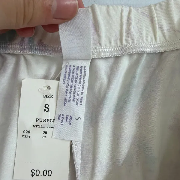 NEW Stars Above purple white pull on pocket‎ cotton stretch pajama shorts lounge - Image 6