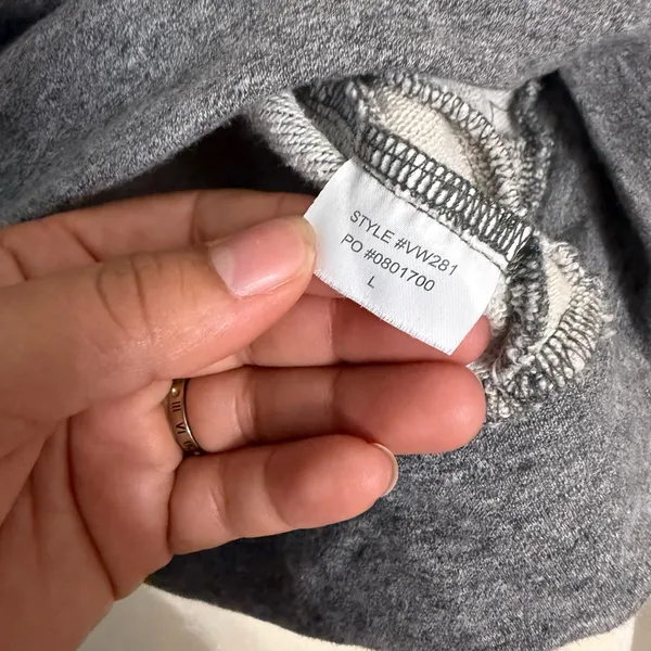 Vuori Colorblock Hoodie Heather Grey color size Large - Image 12