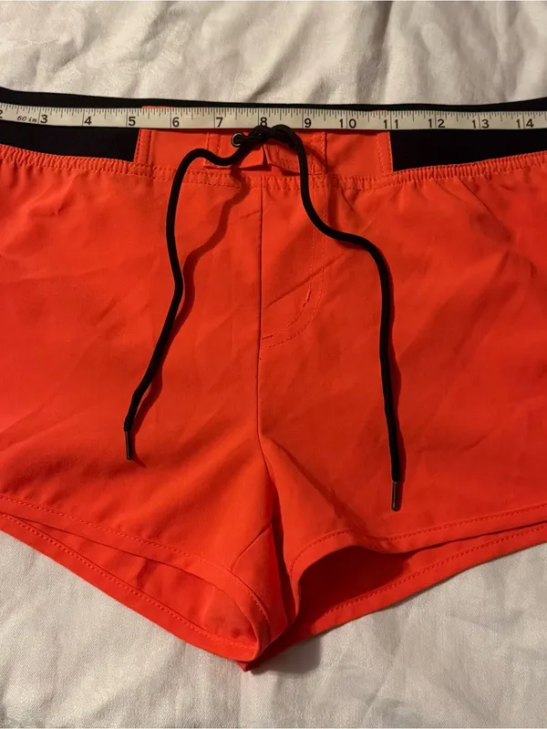 Aveto Women's Orange Athletic Shorts with Black Waistband - Image 4