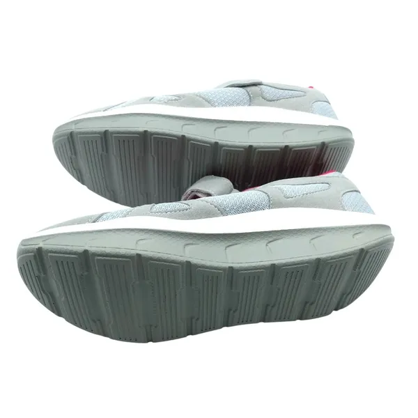 Fashion Womens Sneakers Running Shoes Mesh Hook & Loop Gray Pink Size 5.5 - Image 5